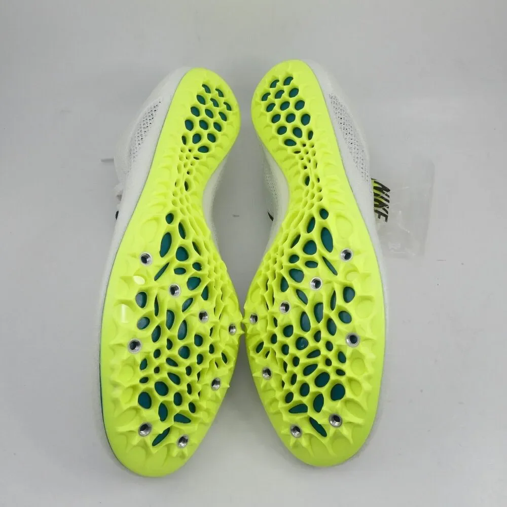 Nike Men's US 12 Zoom Superfly Elite 2 Track Shoes White Green Spikes FZ9662-100